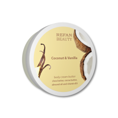 Refan Масло для тела "Кокос и ваниль" 200мл. Питает, увлажняет, смягчает. Для массажа. Для всех типов кожи. Мягкость, сияние.
