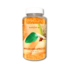 Refan Соль для ванн "Дыня и абрикос" 250г. Бодрит, детокс. Увлажняет, смягчает кожу. Для SPA дома. Яркий аромат.