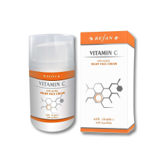Refan Ночной крем Витамин С 50мл. Омолаживает, осветляет, отбеливает. От пигментных пятен, морщин. Для сияющей, упругой кожи.