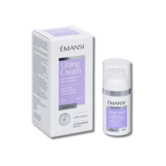 EMANSI Лифтинг-крем 150 мл. С фитоэстрогенами (дикий ямс, соя). Уплотняет, подтягивает, от морщин. Для зрелой кожи, проф. уход.
