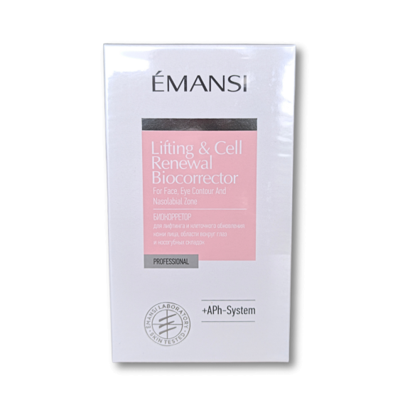 EMANSI Биокорректор (150+250) для лица, глаз, носогубок. Лифтинг, омоложение, увлажнение. Гиалуронка + пептиды. Курс 3-5 процедур.