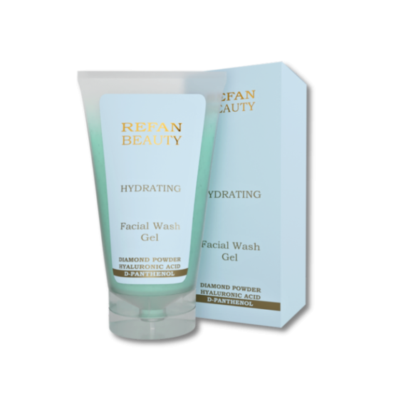 Refan Гель для умывания 150мл. С алмазной пудрой и ГК. Очищает, увлажняет, придает сияние. Для всех типов кожи. Мягкое умывание.