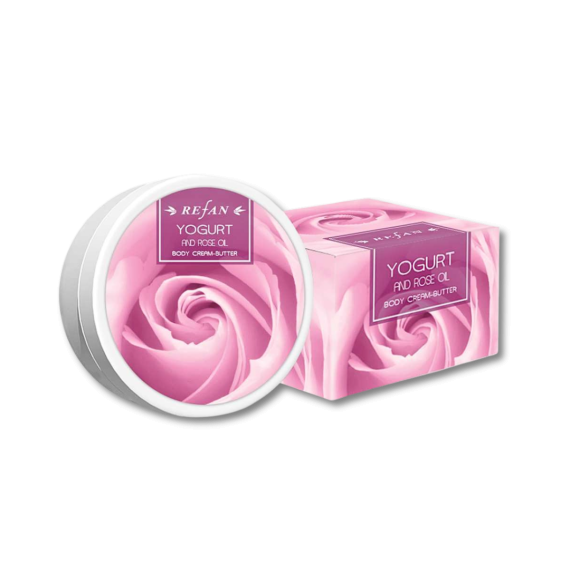 Refan Крем-масло для тела "Йогурт и розовое масло" 200мл. Питает, увлажняет, омолаживает. Для мягкой, упругой кожи. Проф./дом. уход.