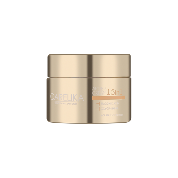 Янтарный крем для лица CARELIKA 15 в 1 — лёгкий гель-крем с био-янтарной кислотой, скваланом и экстрактом настурции.
